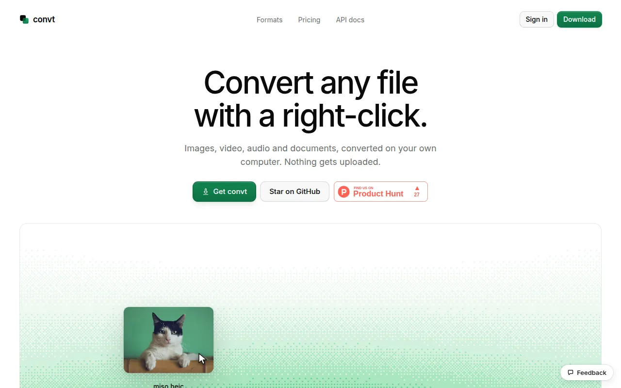 Homepage of convt.app