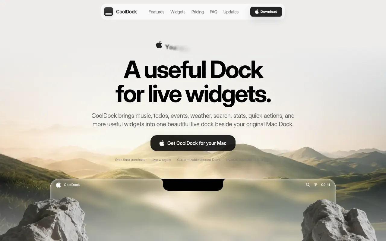 Homepage of cooldock.app