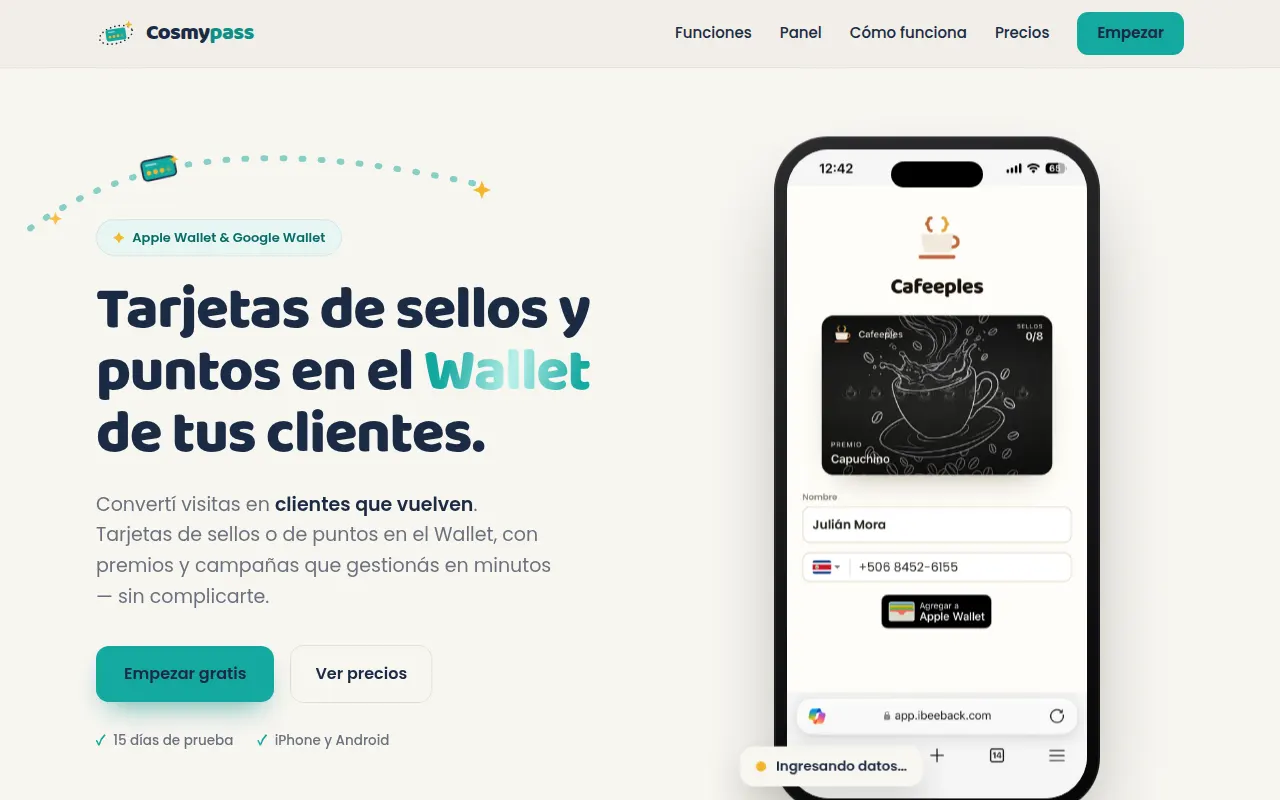 Homepage of cosmypass.com
