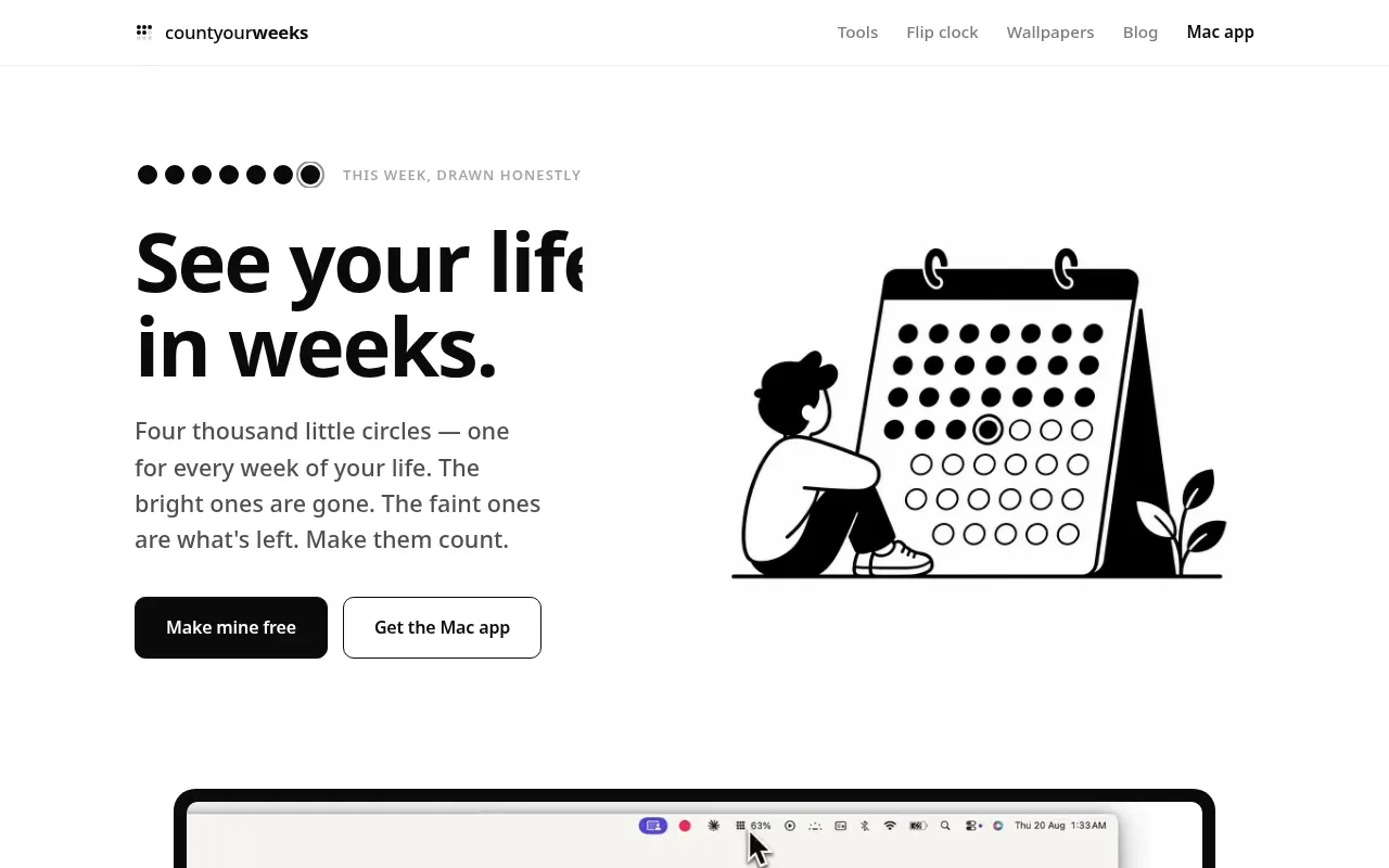 Homepage of countyourweeks.com