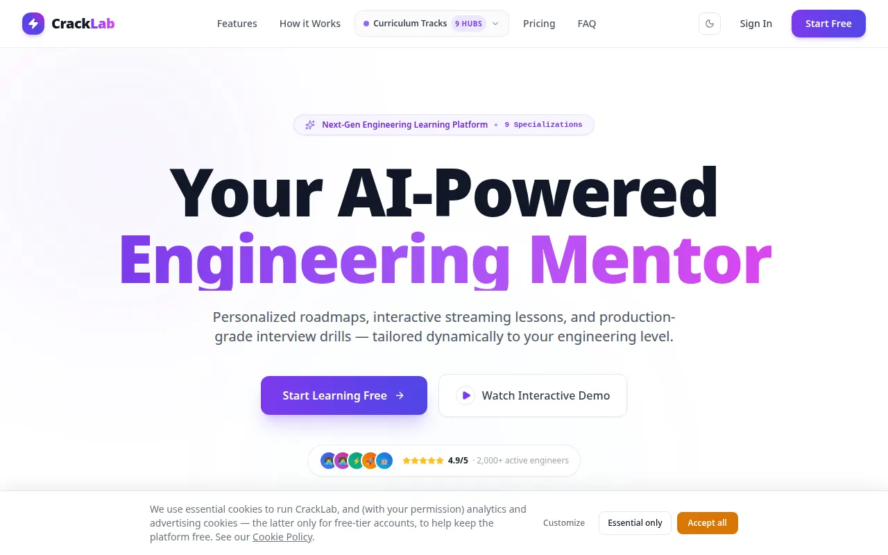 Homepage of cracklab.in