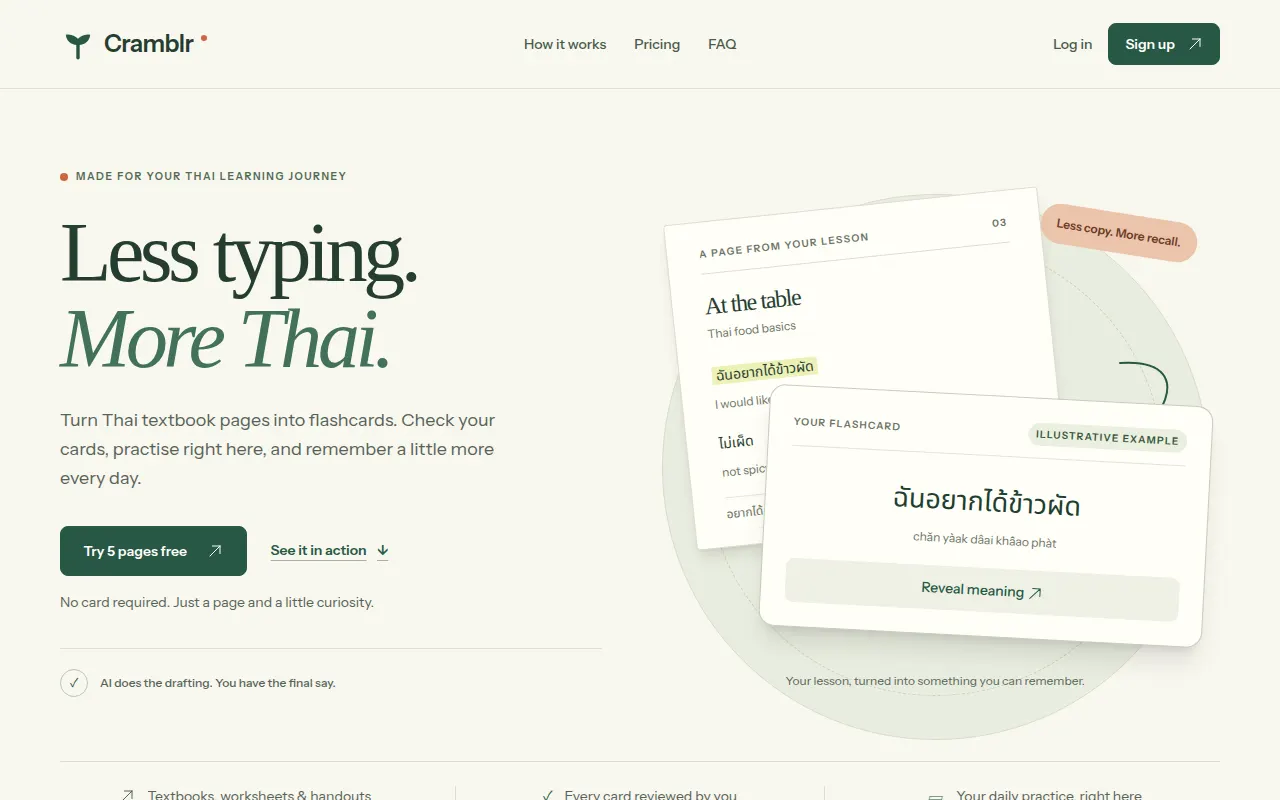 Homepage of cramblr.com