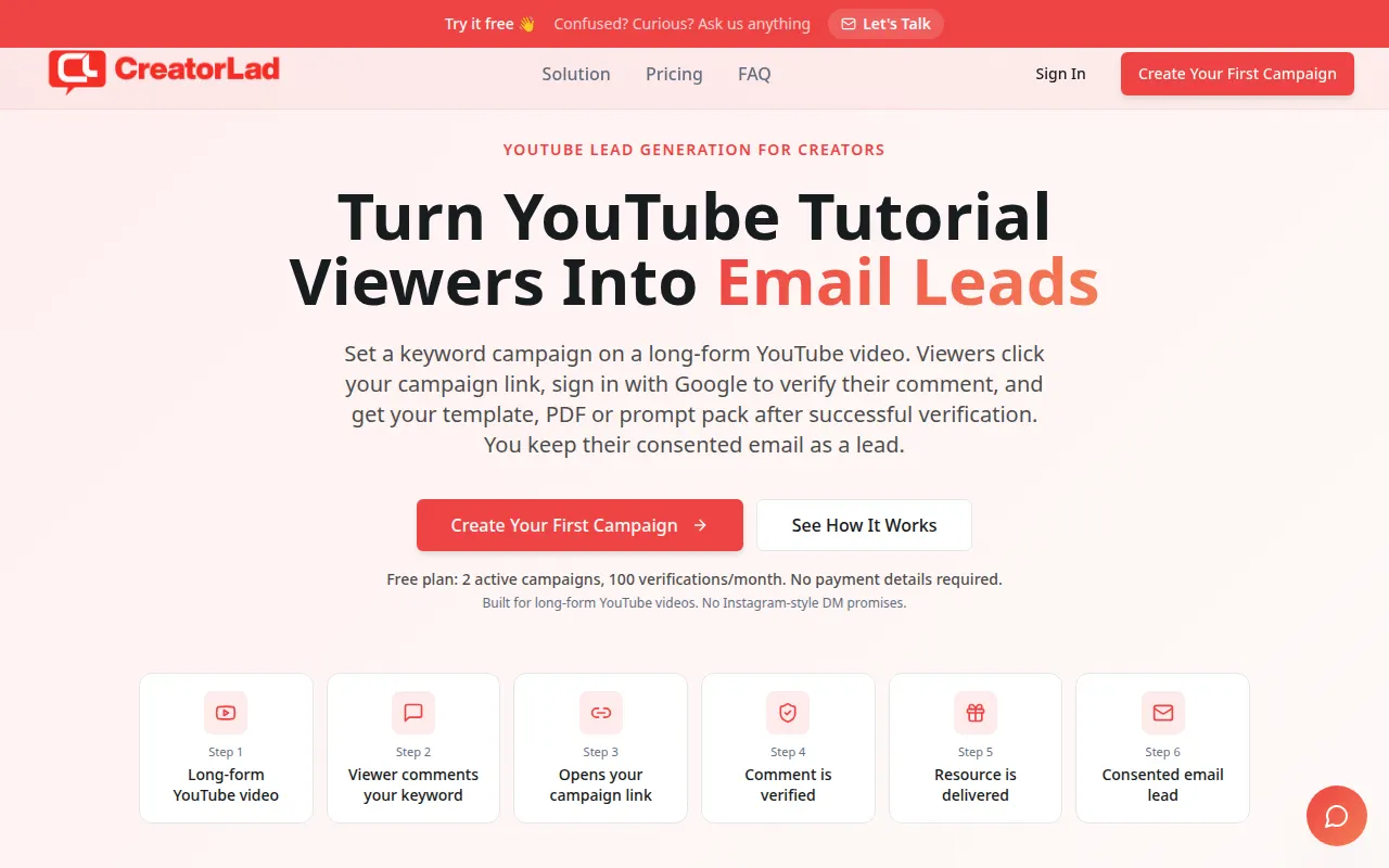 Homepage of creatorlad.com