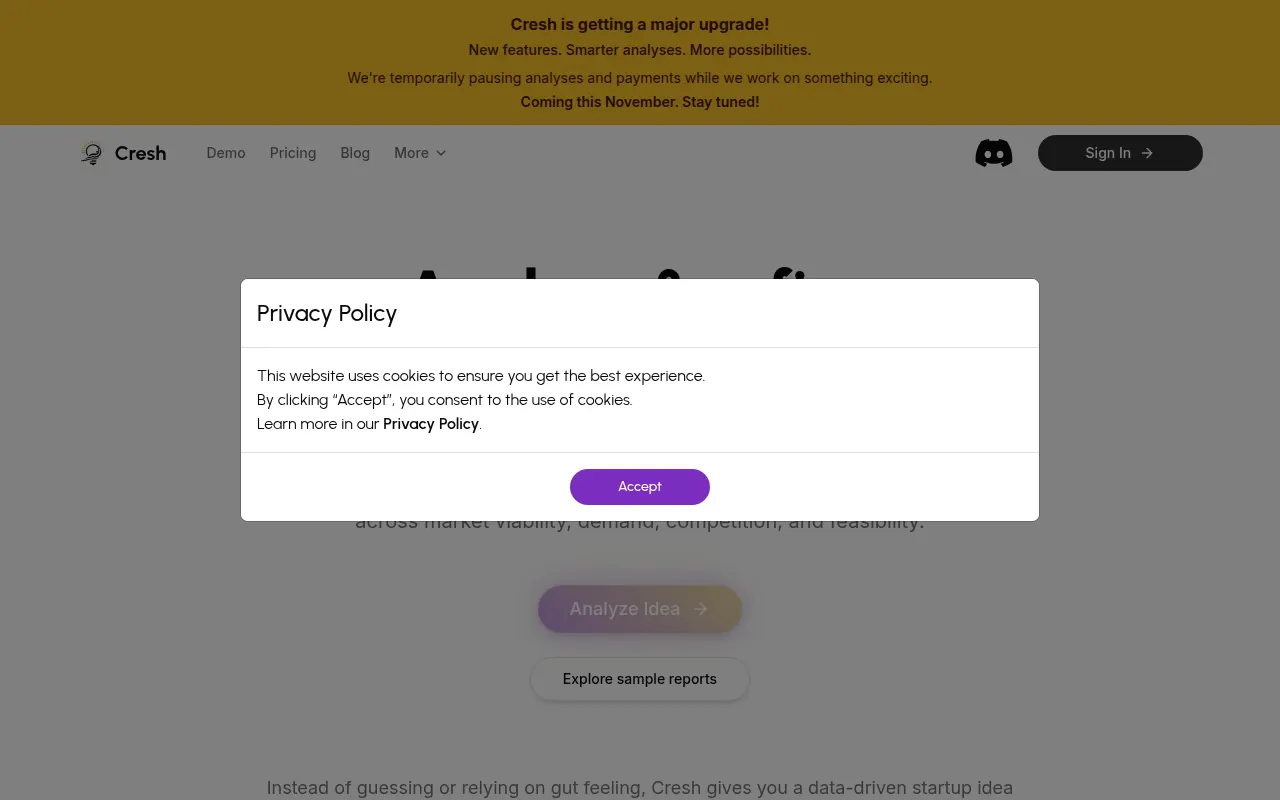 Homepage of cresh.me