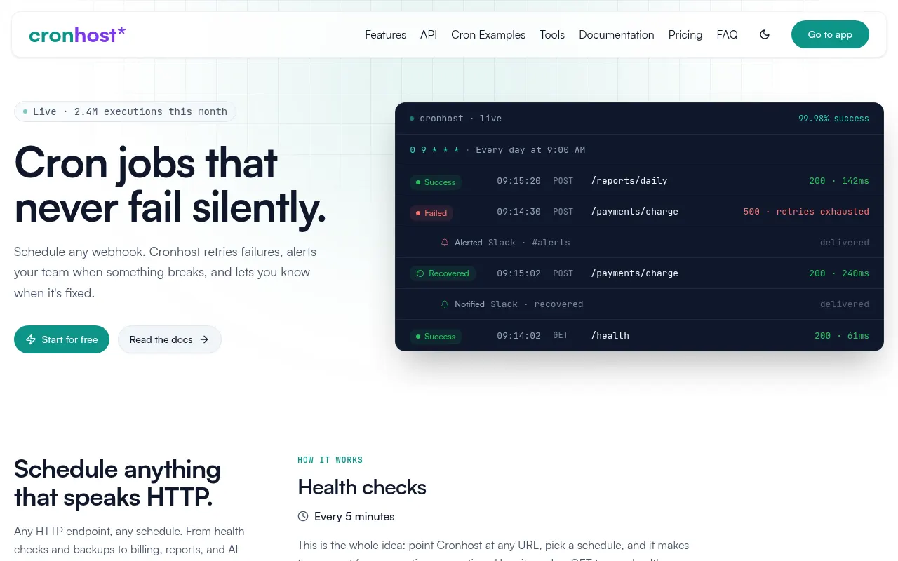 Homepage of cronho.st