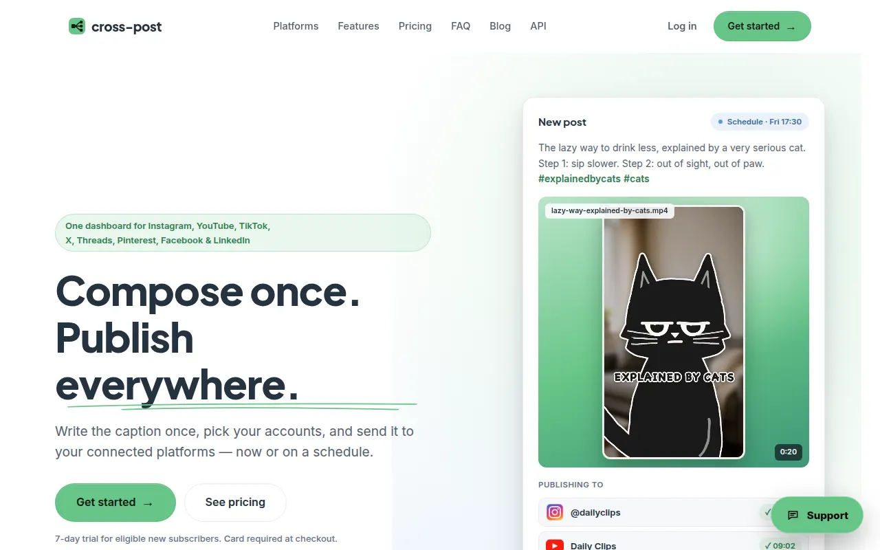 Homepage of cross-post.app