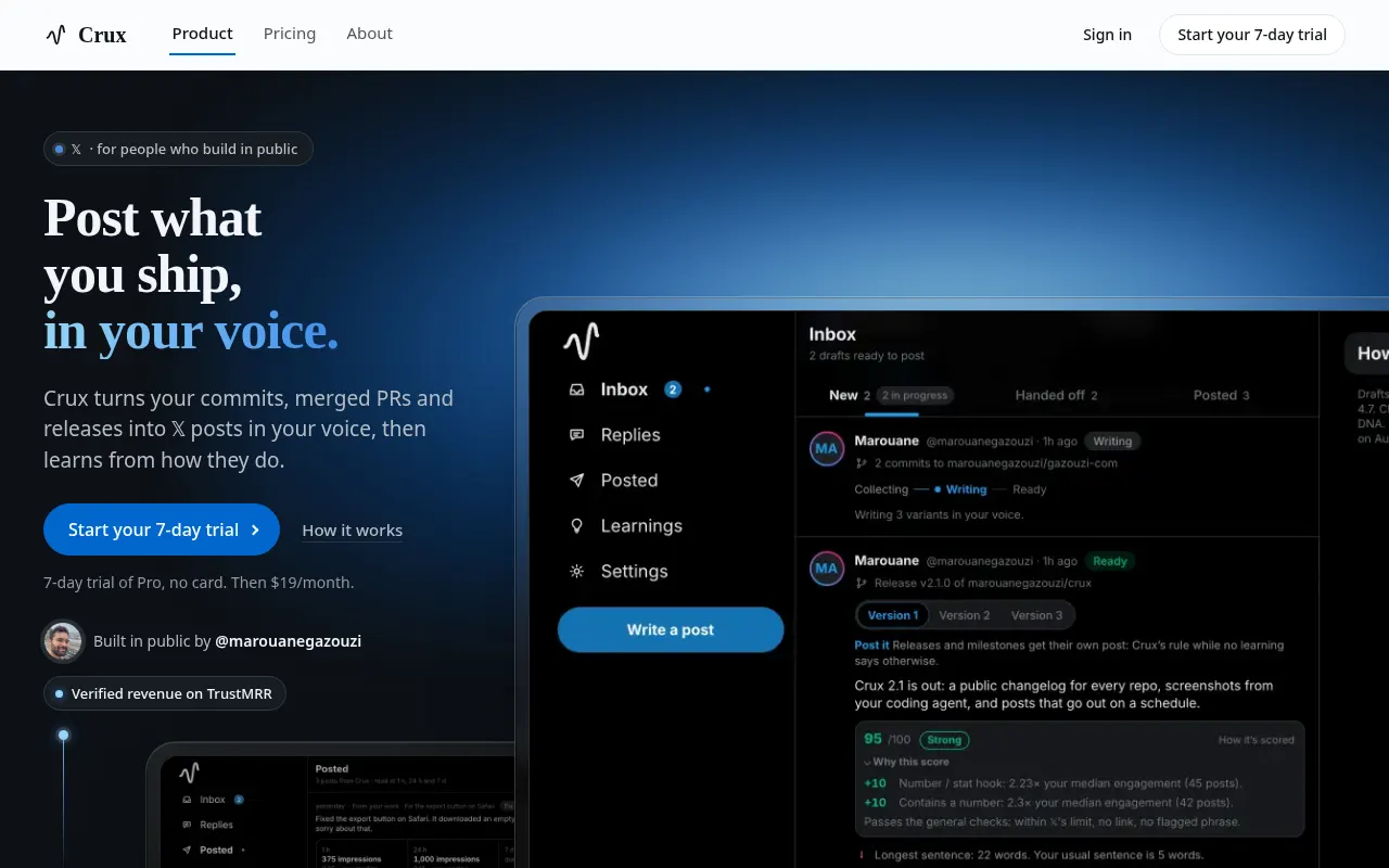 Homepage of cruxpost.com