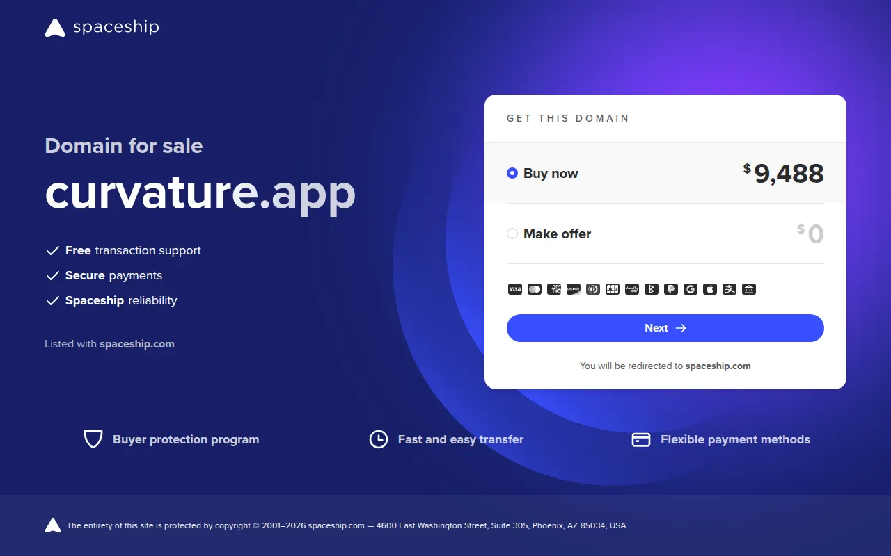 Homepage of curvature.app