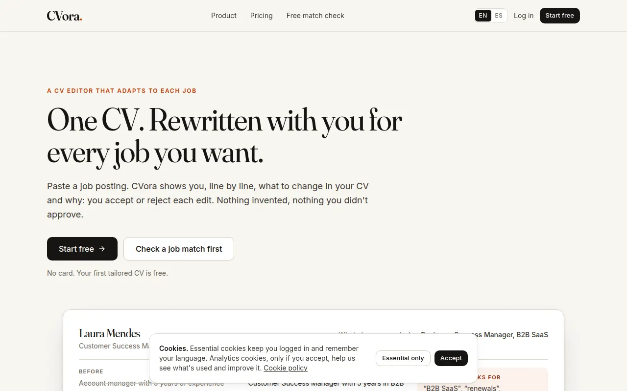 Homepage of cvora.net