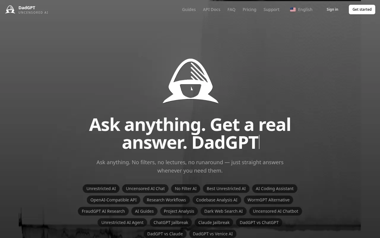 Homepage of dadgpt.live