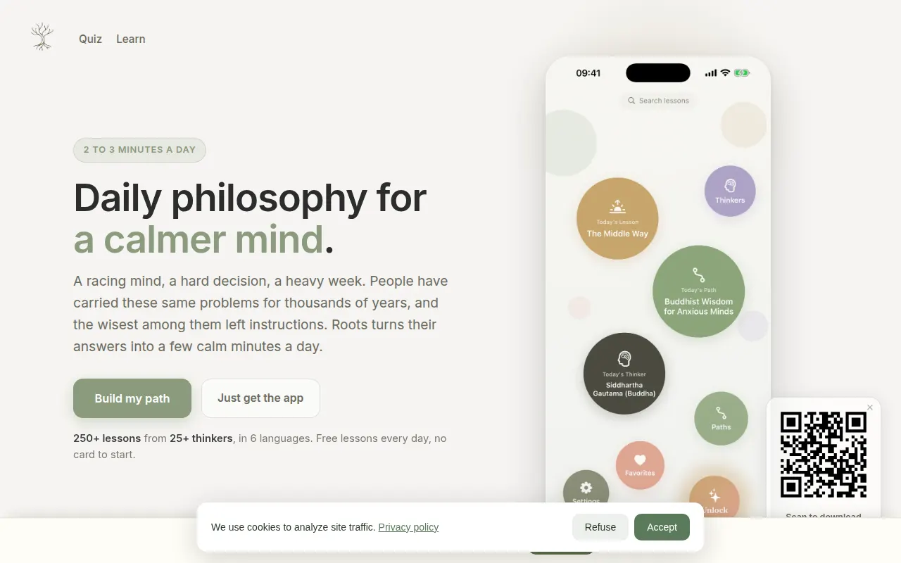 Homepage of daily-philosophy-app.com