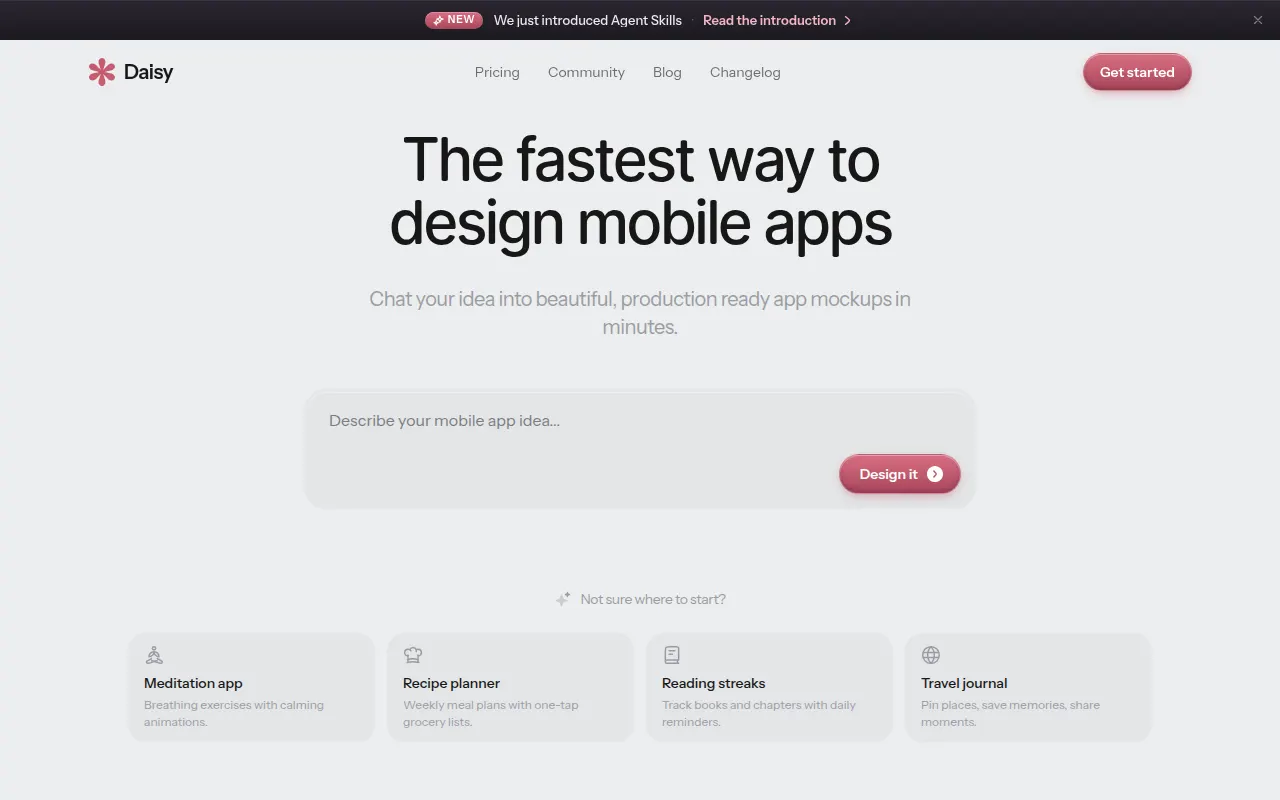 Homepage of daisy.now