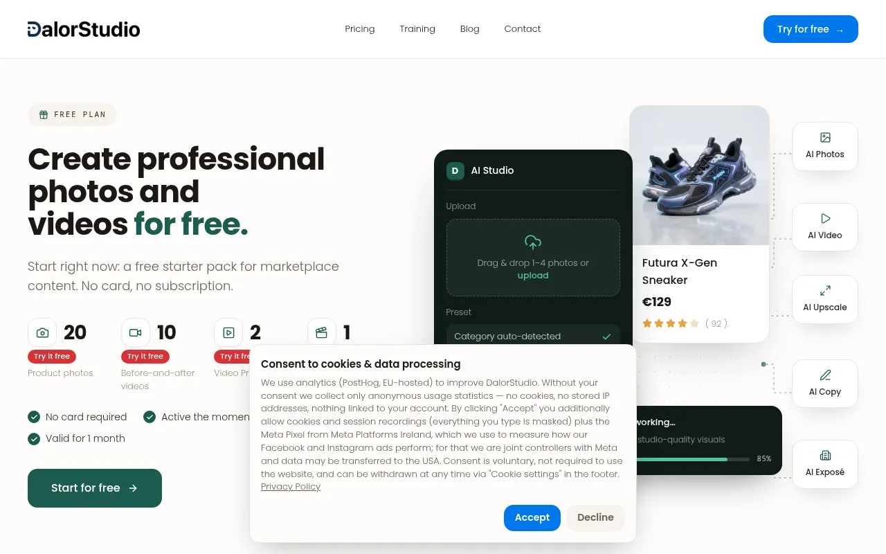 Homepage of dalorstudio.com