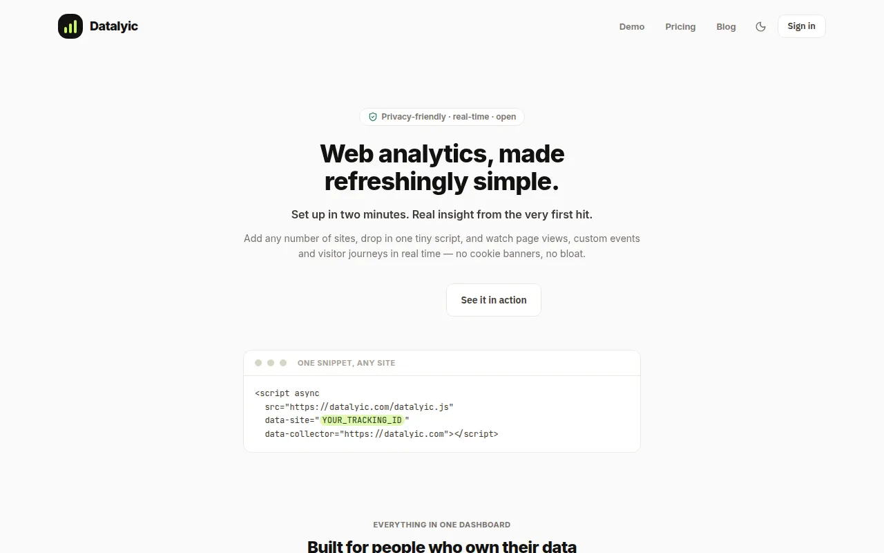 Homepage of datalyic.com