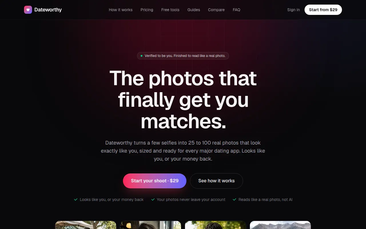 Homepage of dateworthy.co