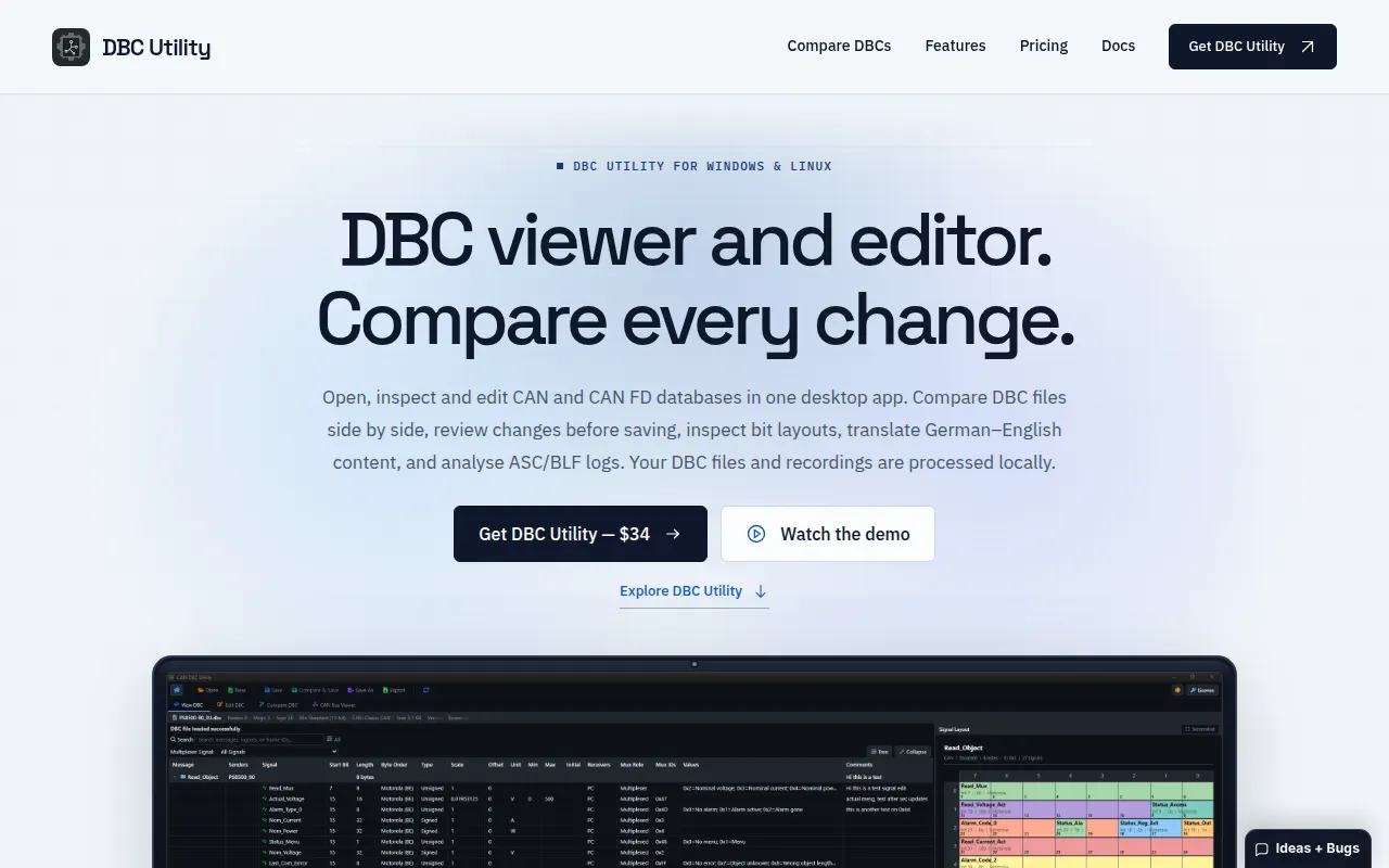Homepage of dbcutility.com
