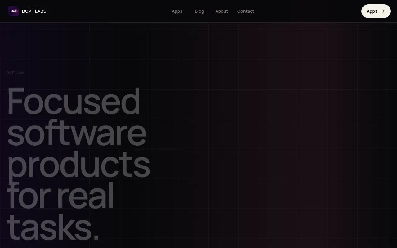 Homepage of dcplabs.app