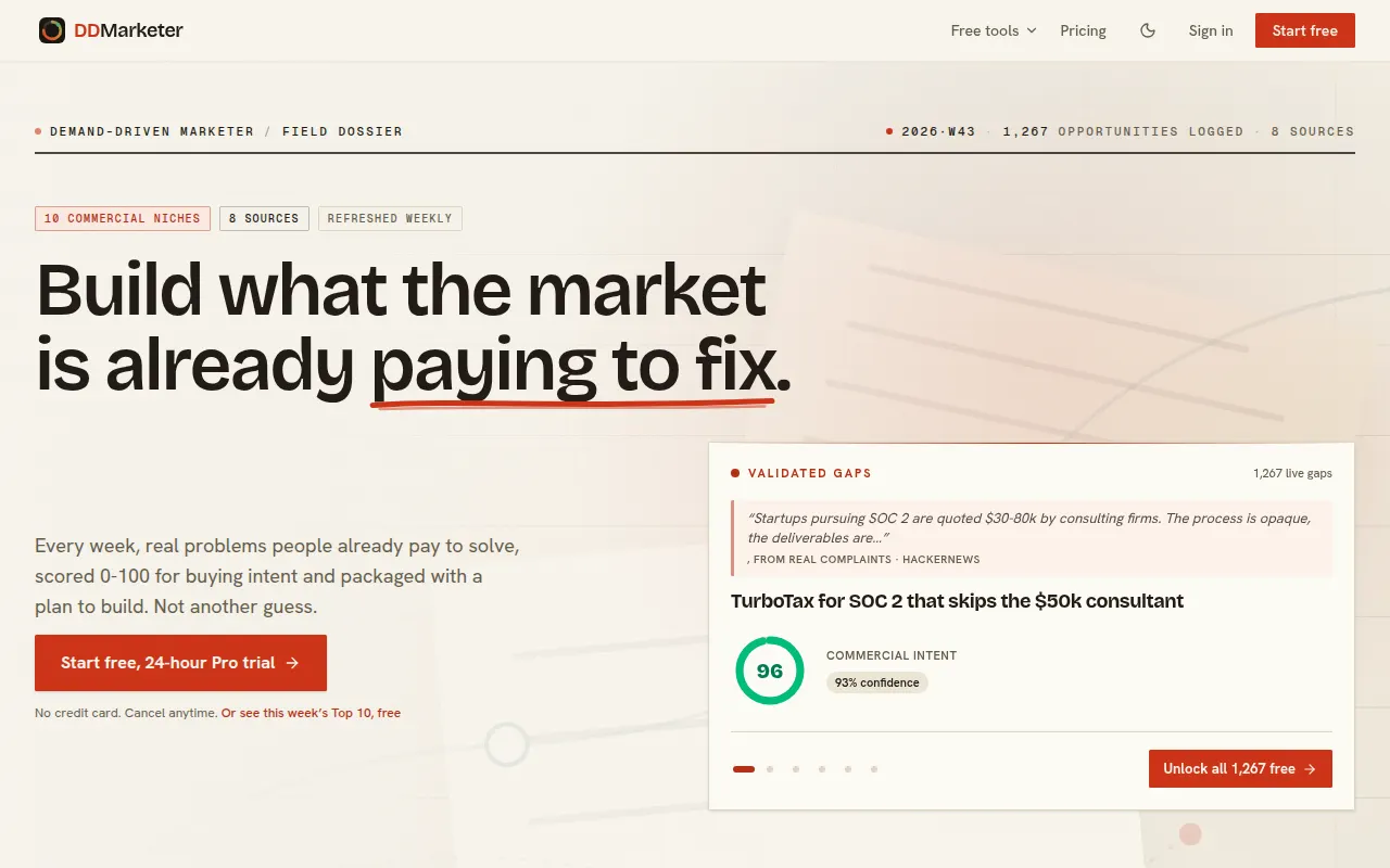 Homepage of ddmarketer.com