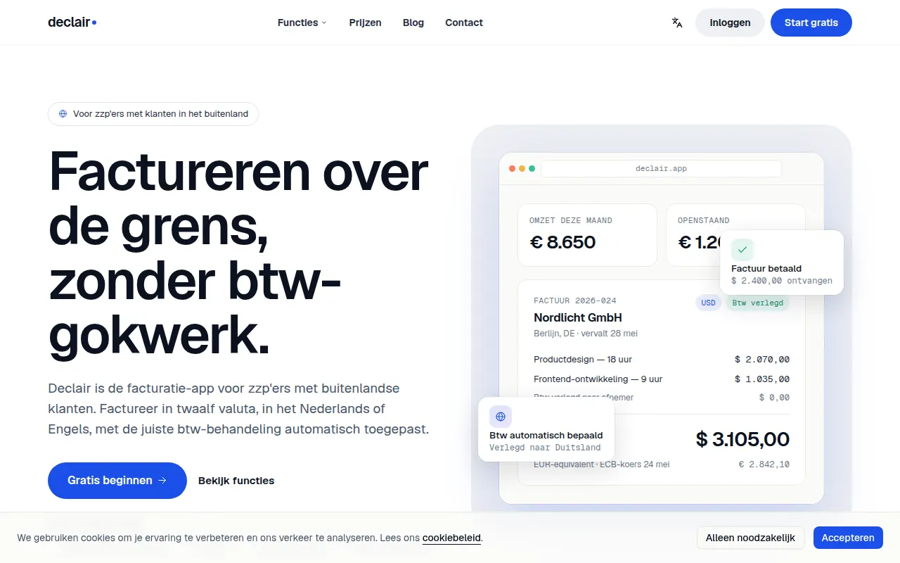 Homepage of declair.app