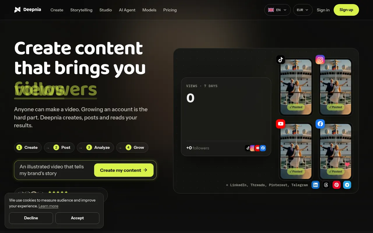 Homepage of deepnia.com