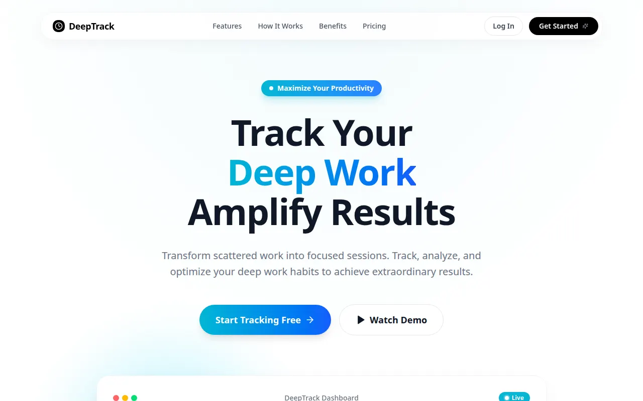 Homepage of deeptrack.club