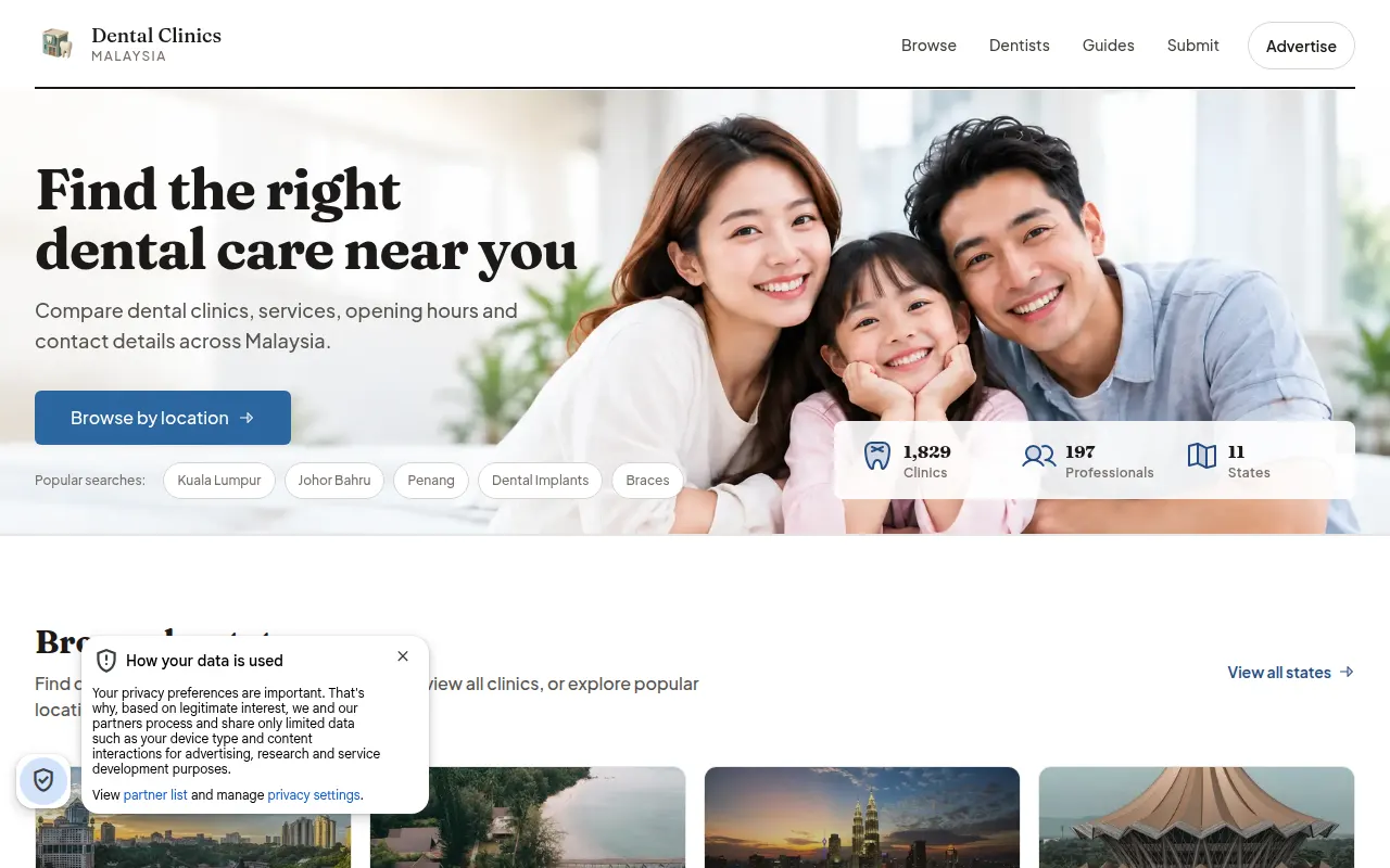 Homepage of dentalclinicclosetome.my