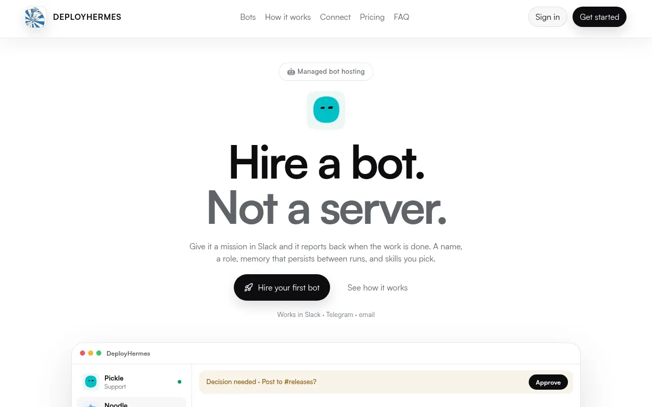Homepage of deploy-hermes.com