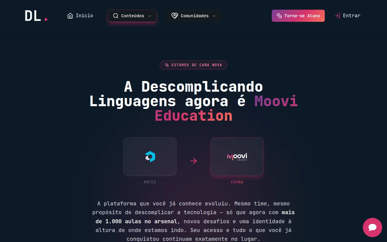 Homepage of descomplicandolinguagens.com.br