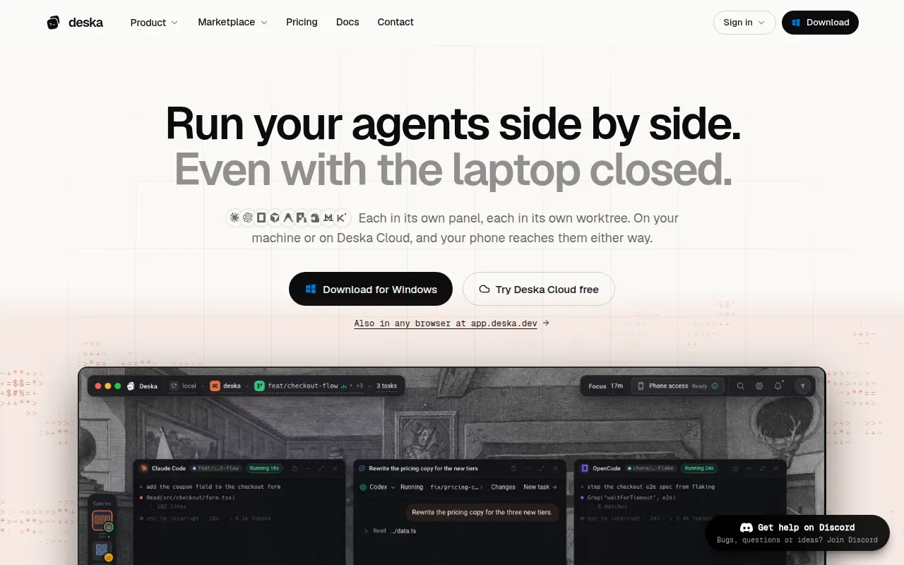 Homepage of deska.dev