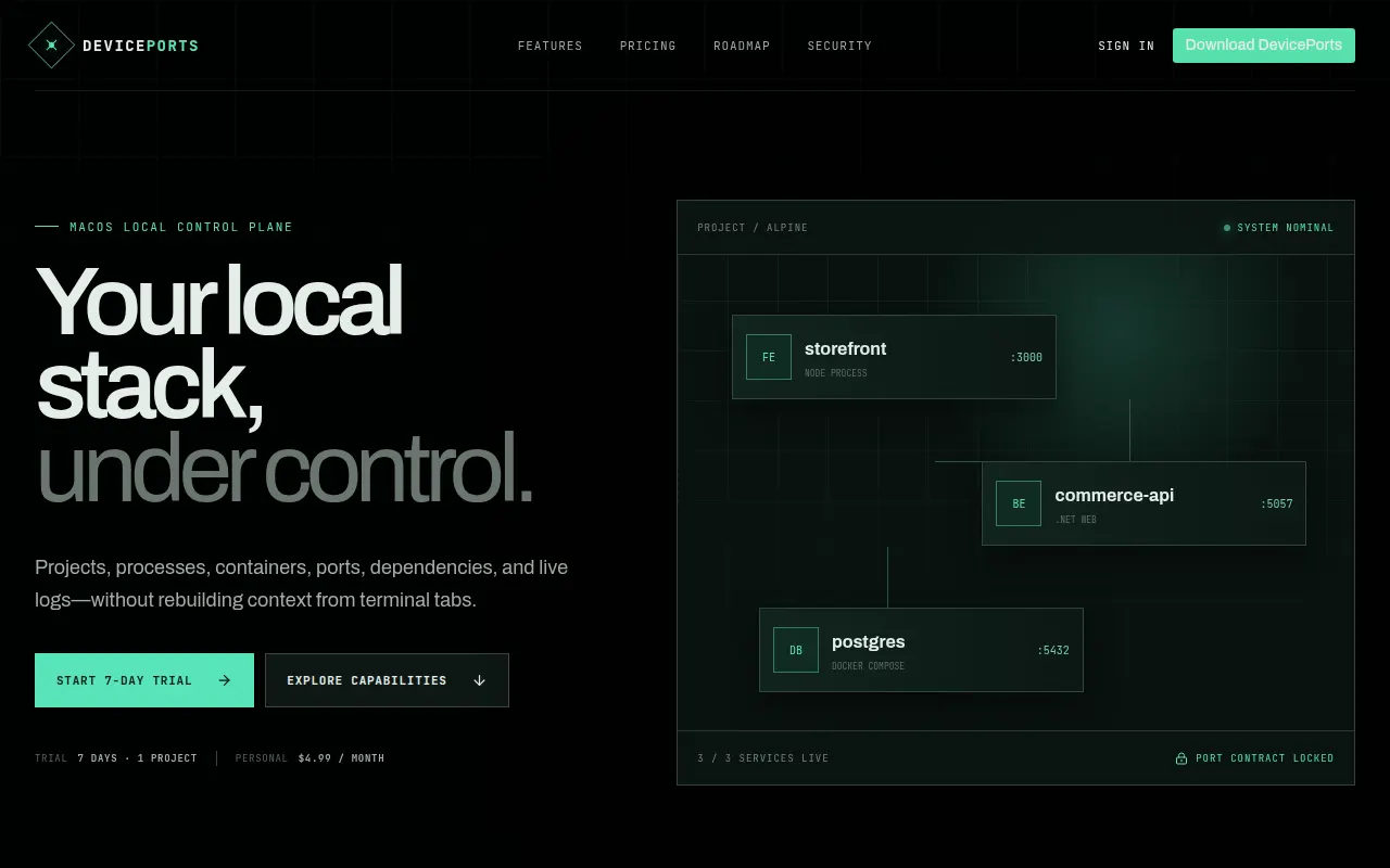 Homepage of deviceports.com