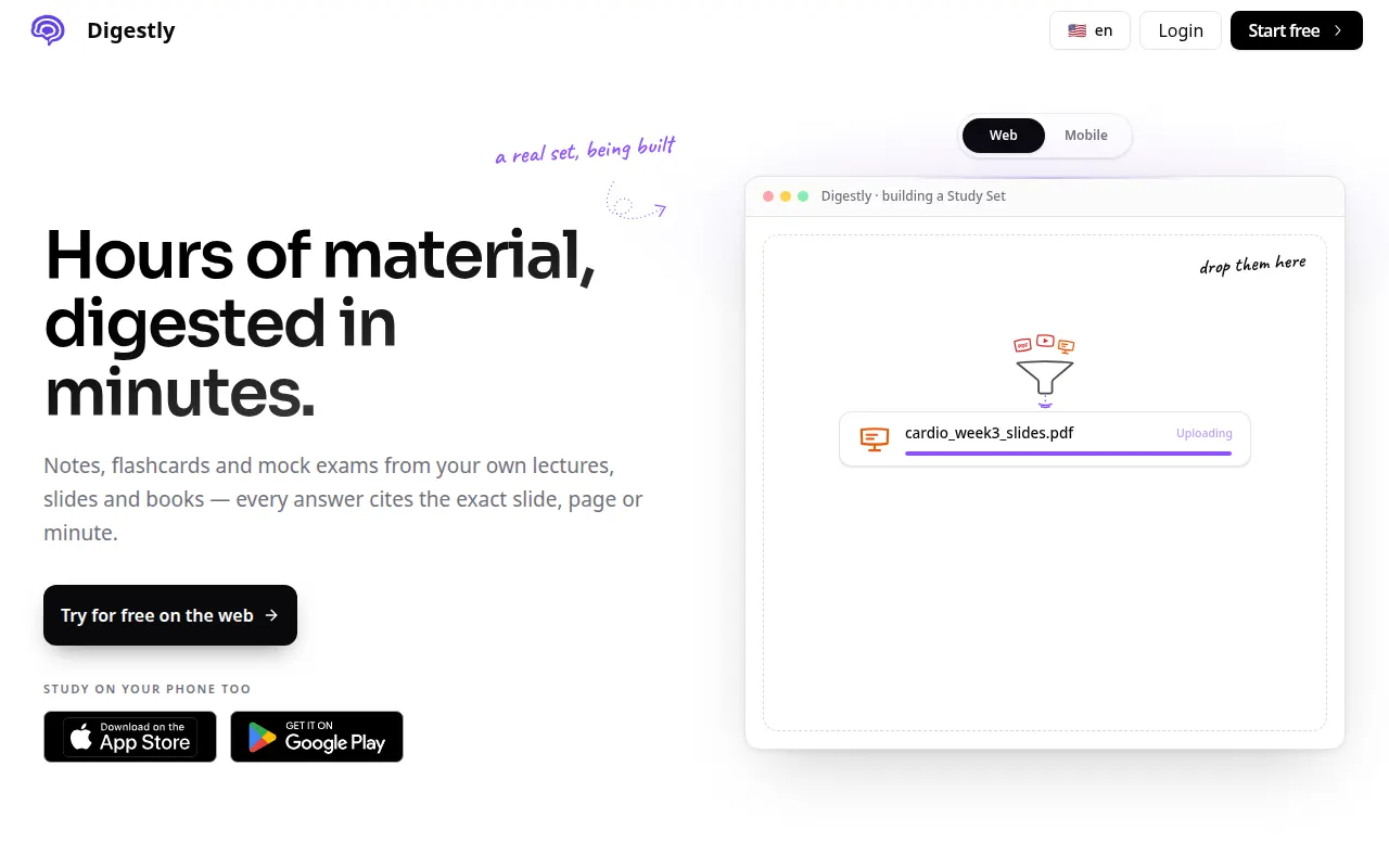 Homepage of digestly.co
