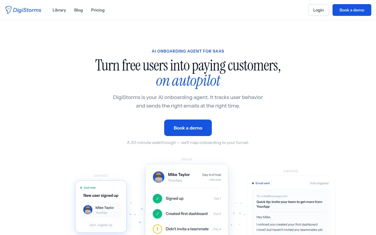 Homepage of digistorms.ai