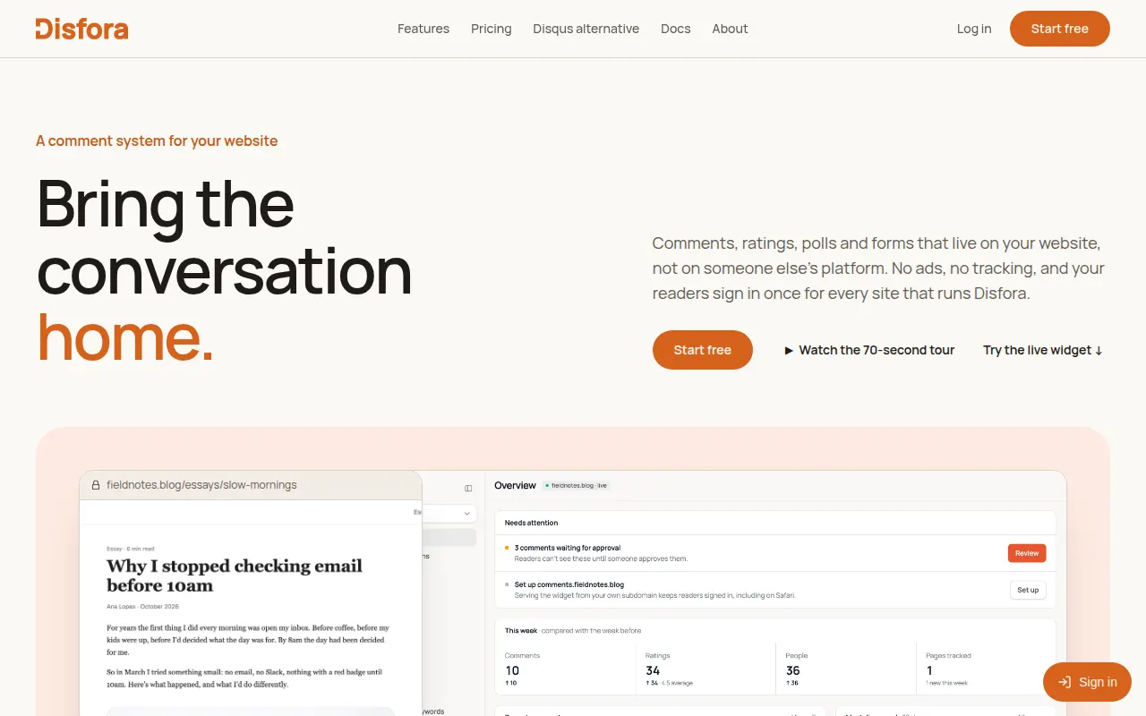 Homepage of disfora.com