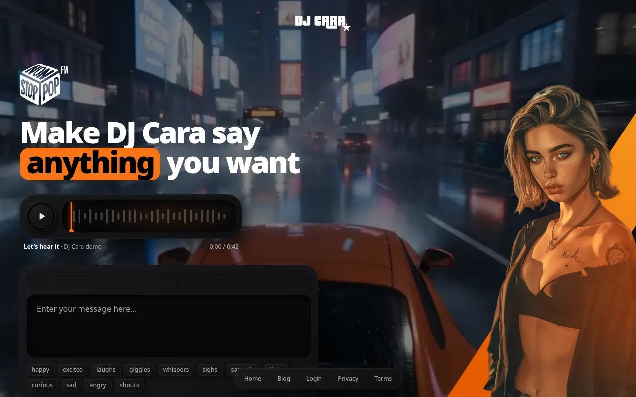 Homepage of djcara.com
