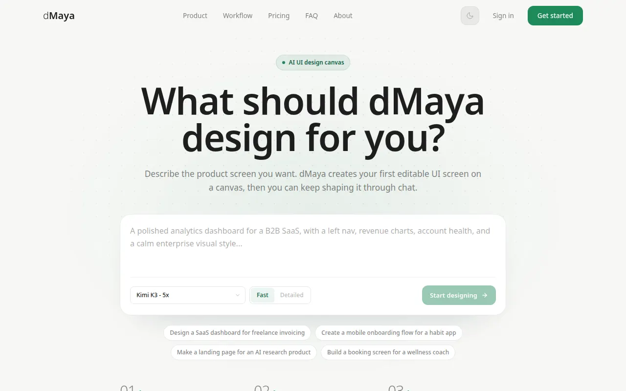 Homepage of dmaya.ai