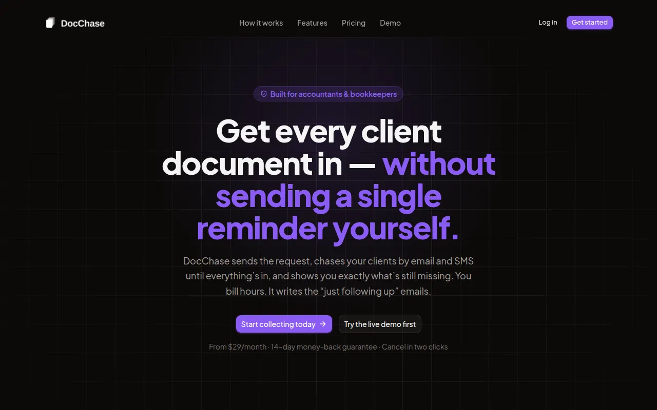 Homepage of docchase.io