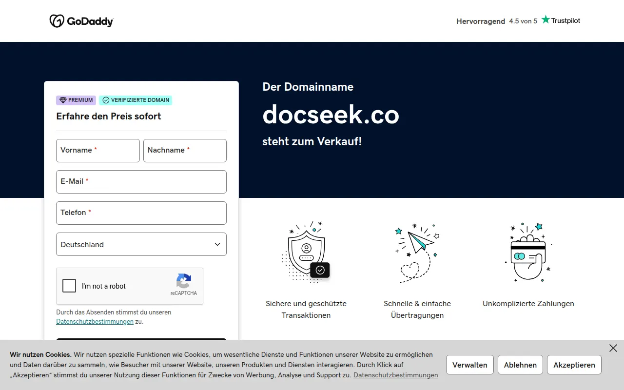 Homepage of docseek.co