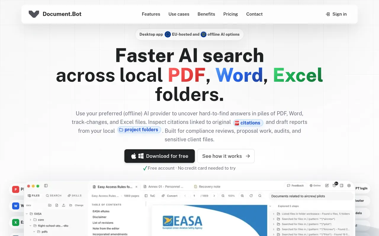 Homepage of document.bot