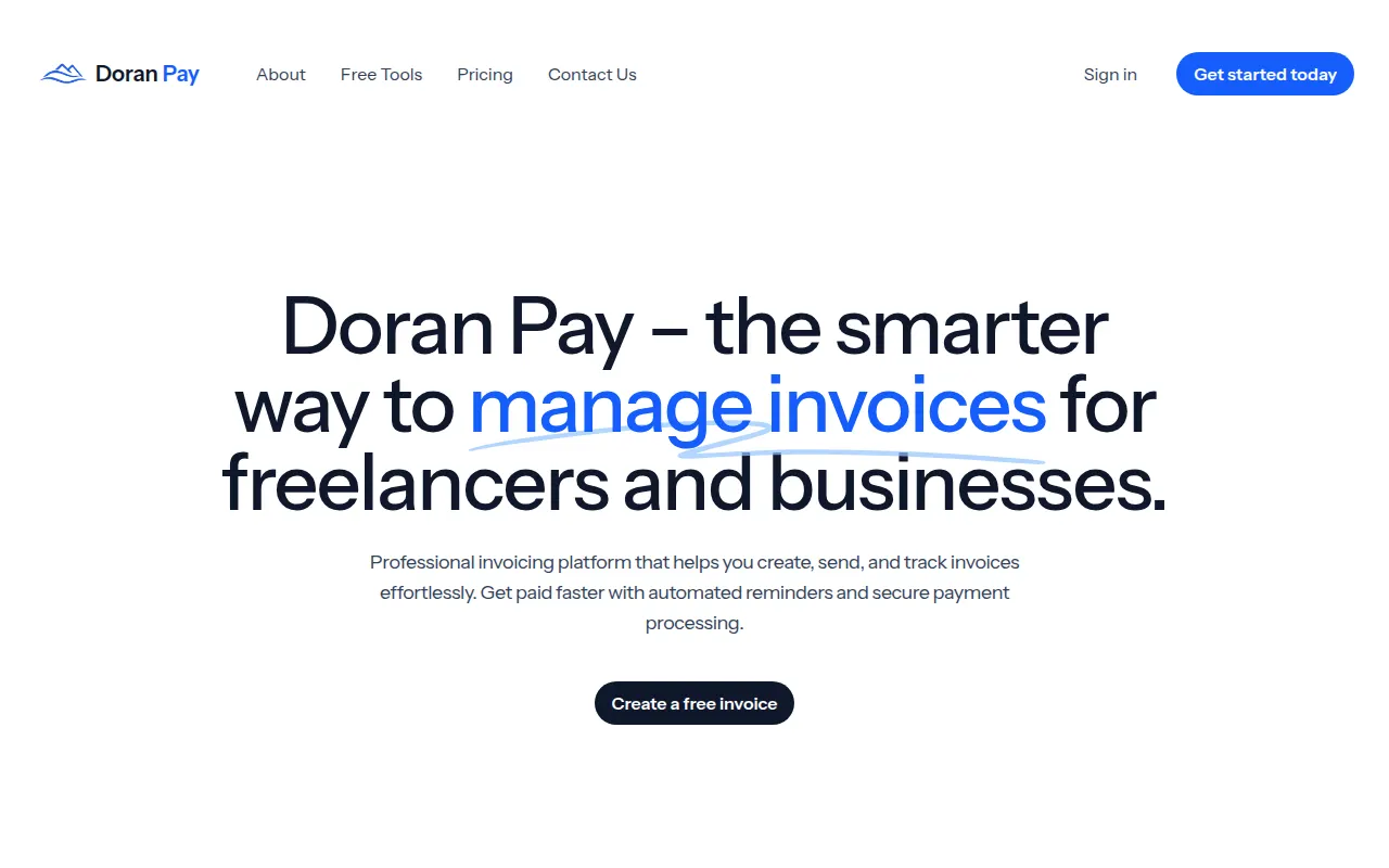 Homepage of doranpay.com
