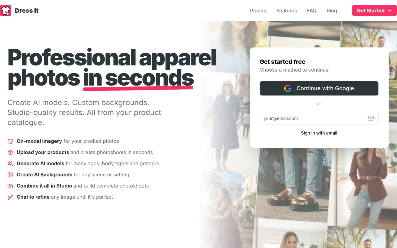 Homepage of dress-it.com