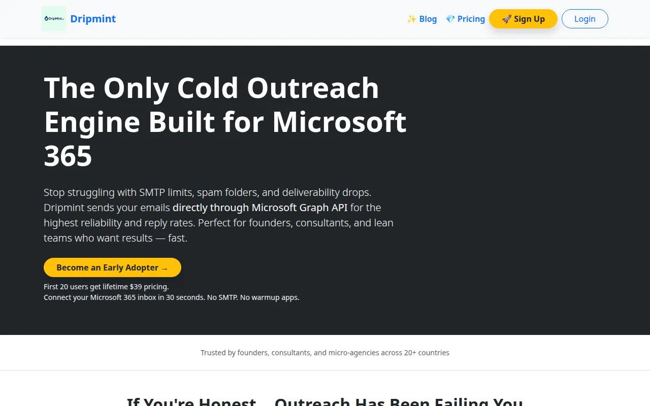 Homepage of dripmint.ai
