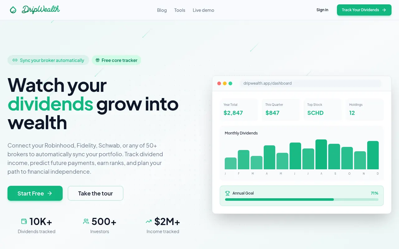 Homepage of dripwealth.app