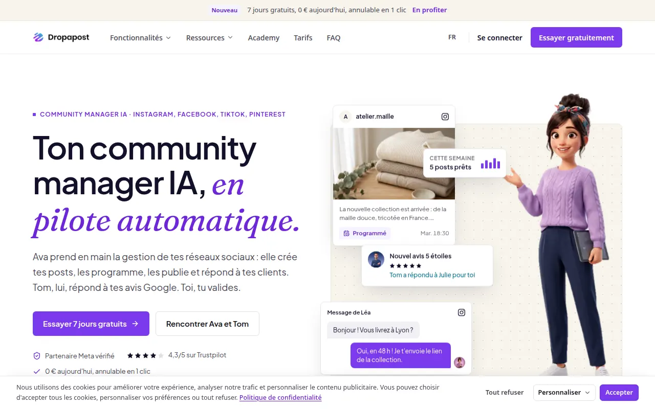 Homepage of dropapost.io