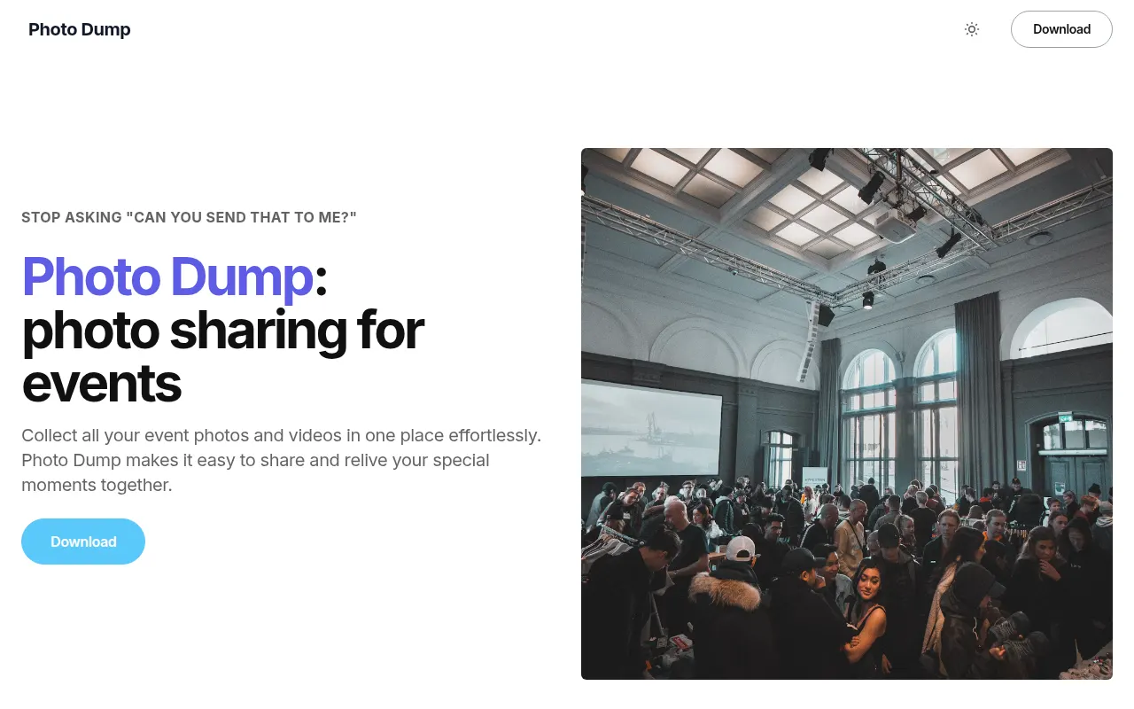 Homepage of dump.pictures