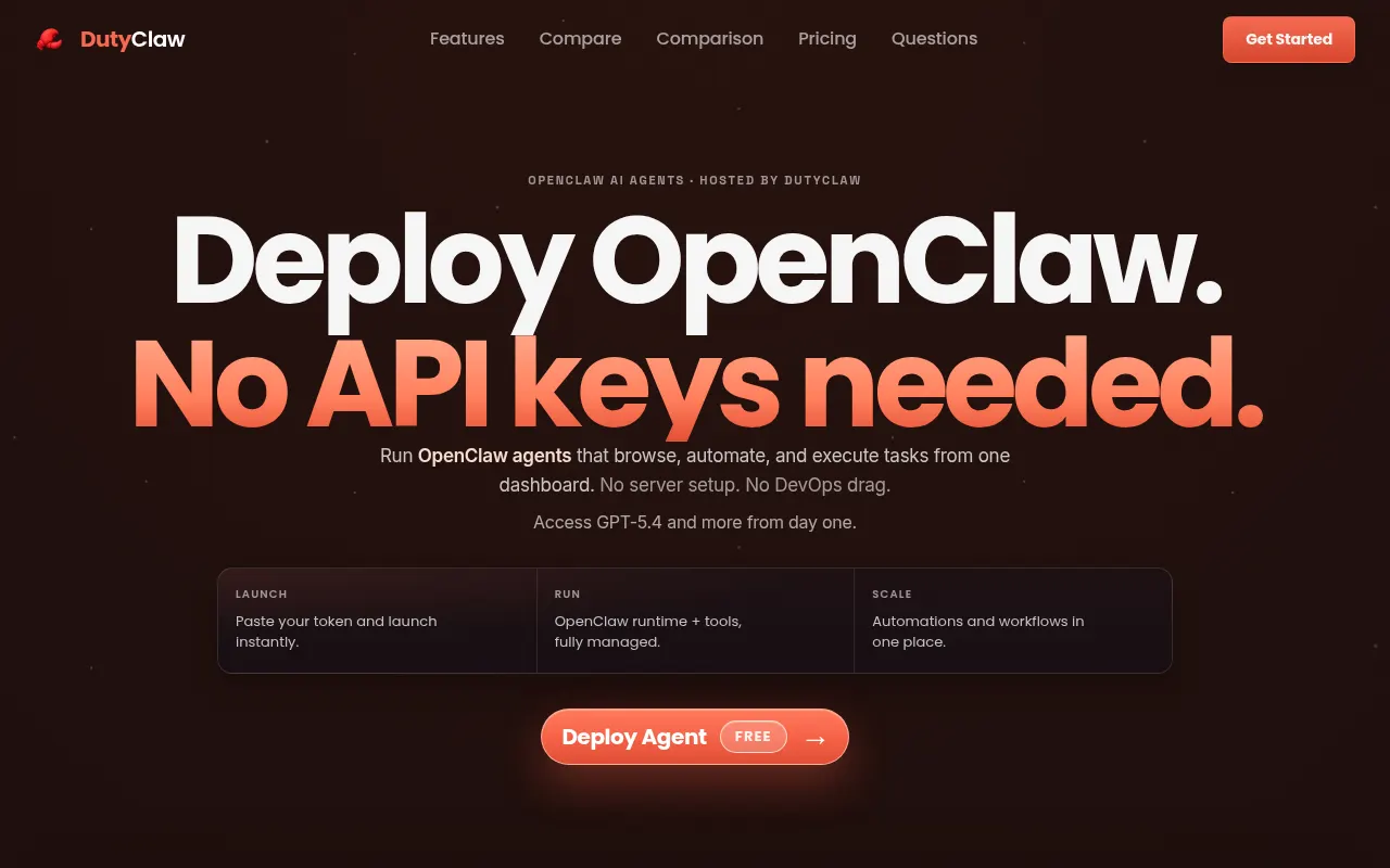 Homepage of dutyclaw.com