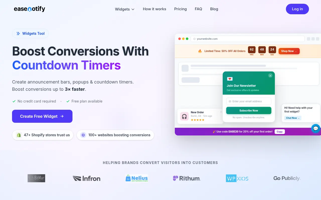 Homepage of easenotify.com
