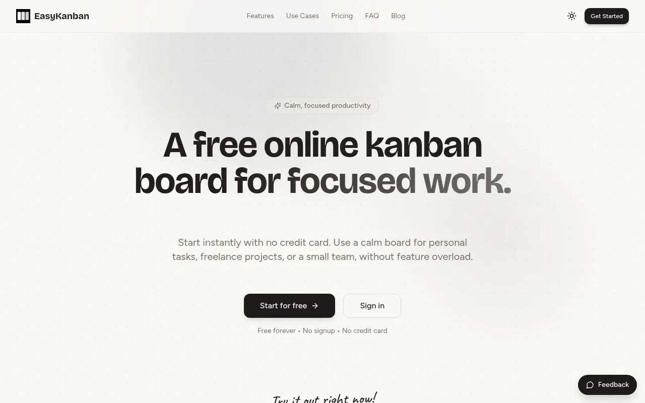 Homepage of easykanb.app