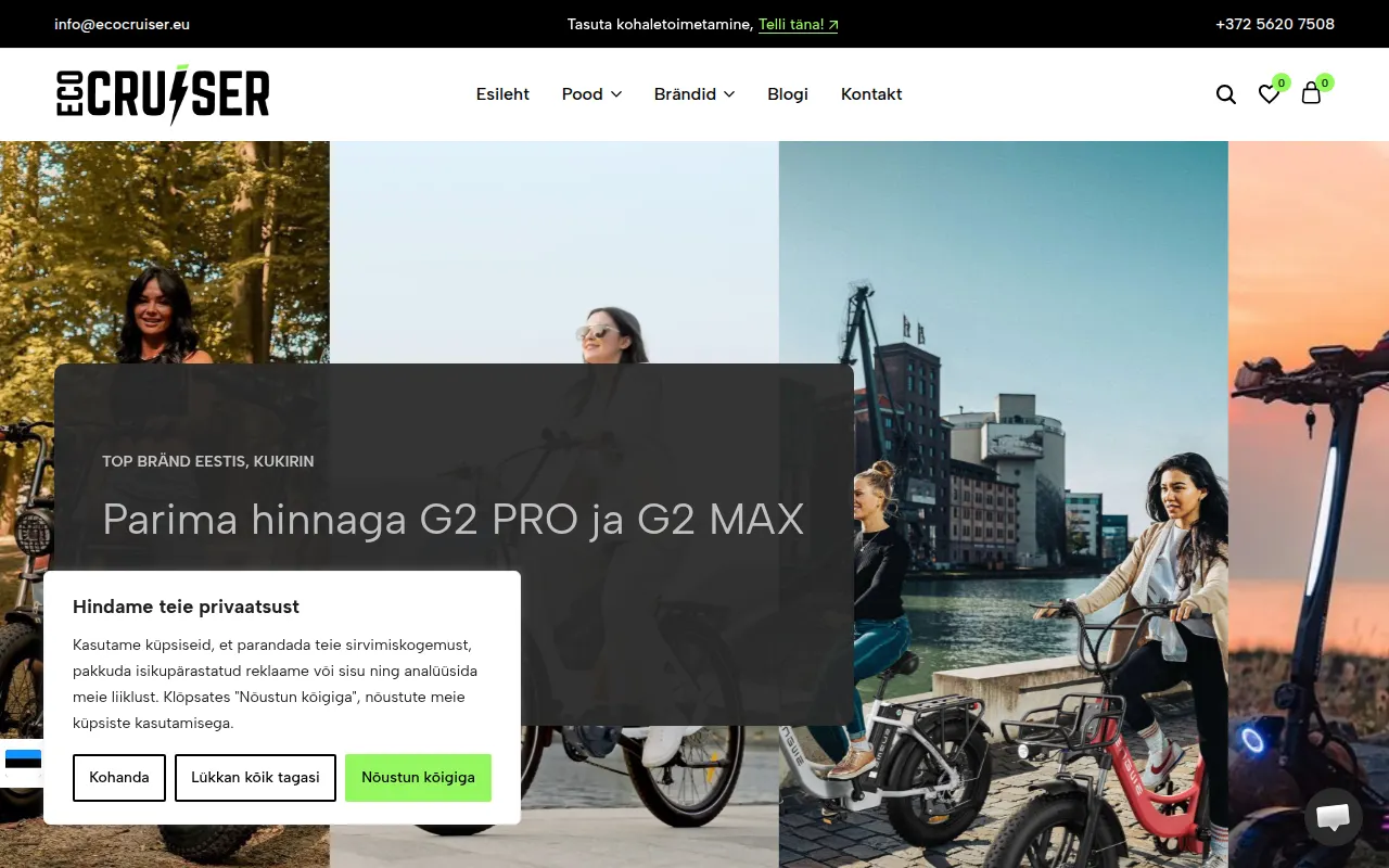 Homepage of ecocruiser.eu