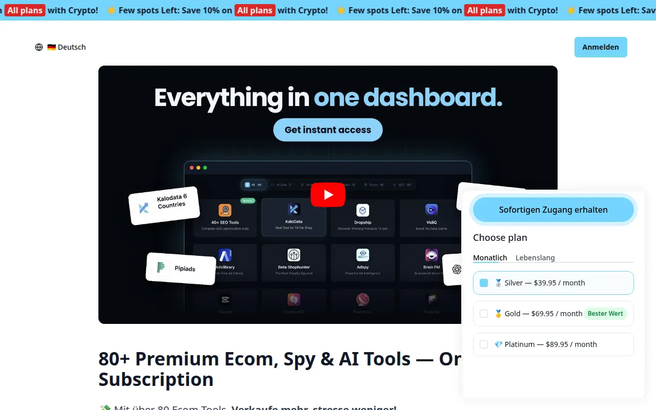 Homepage of ecom-tools.com