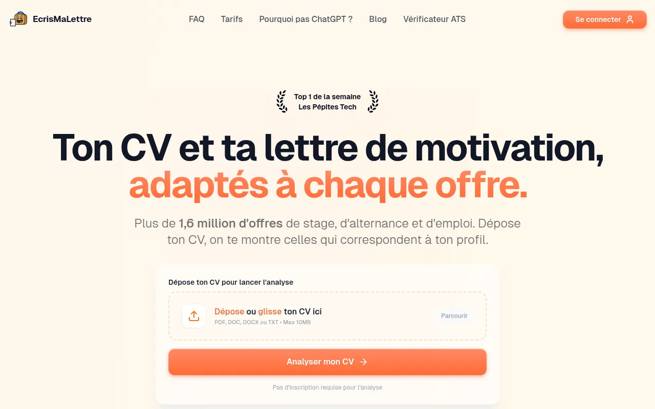 Homepage of ecrismalettre.fr